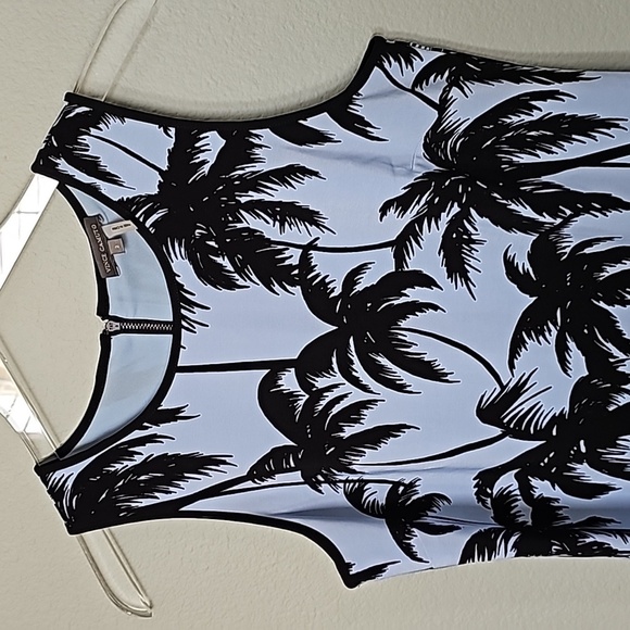 Vince Camuto Beachy sleeveless horizon palm tree print shift dress size 2 - Picture 3 of 8
